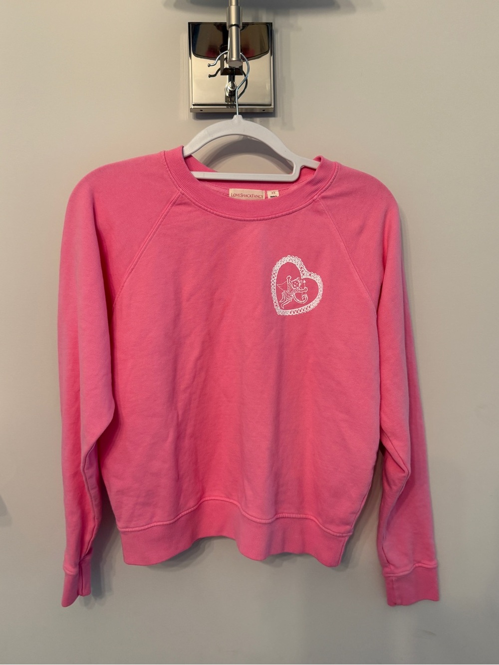 LoveShackFancy x Roller Rabbit Pink Heart Sweatshirt